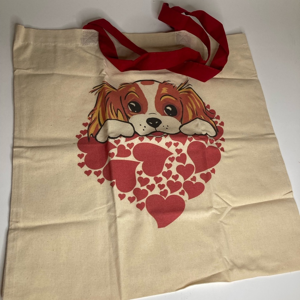 Port & Company 100% Cotton Cavalier King Charles Spaniel Dog Print Tote Bag